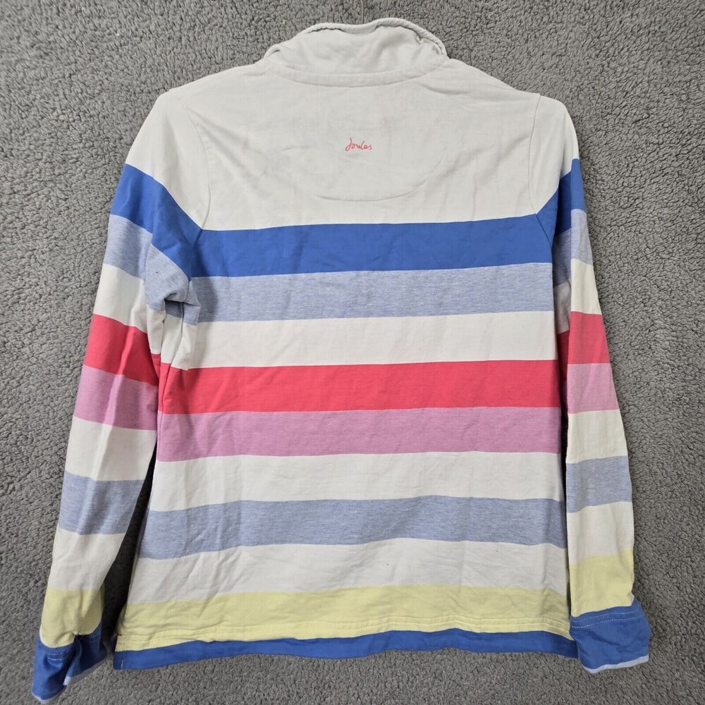 Womens Joules Saunton Funnel Neck Sweater Size 10 White Multi-Color Striped - Picture 2 of 8